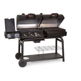 Char-Griller Duo™ 5050 Gas and Charcoal BBQ with Side Burner