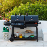 Char-Griller Duo™ 5050 Gas and Charcoal BBQ with Side Burner